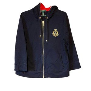 Lauren Ralph Lauren Youth Zip Up Hooded Gold Logo Jacket Size XL Youth Girls